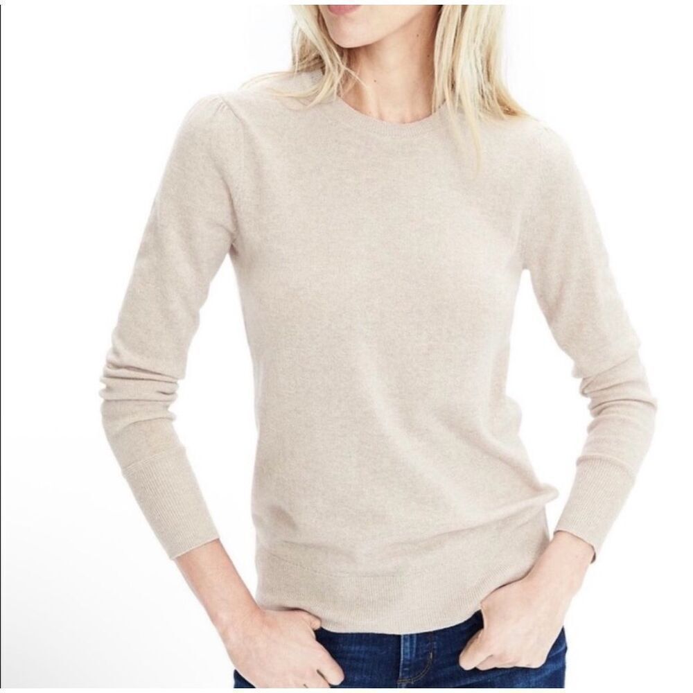 ✨BANANA REPUBLIC Touch of Cashmere  Women Beige Sz Large Sweater✨